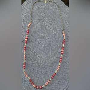 NY & CO BOHO Pink BEADED LONG  NECKLACE